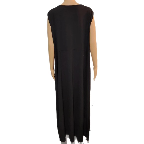 Allure by Julia K. Black Knit Sleeveless Zipper Slit Front Maxi Dress NWT 2X - Picture 6 of 8